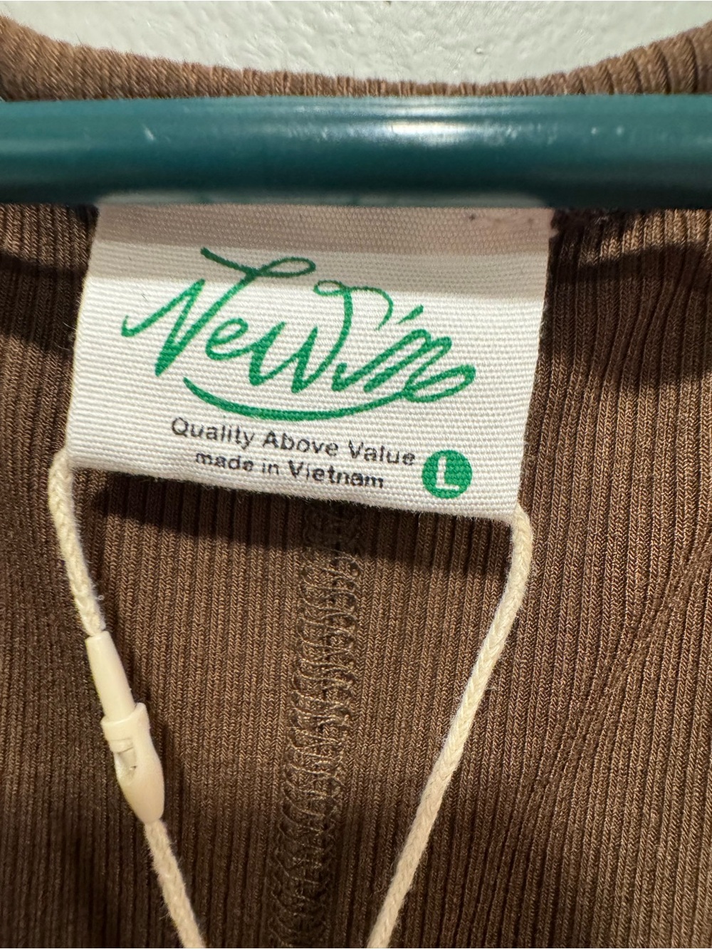 NWT New In Wide Leg Chocolate Brown Long Sleeve Jumpsuit Size Large - Picture 3 of 10
